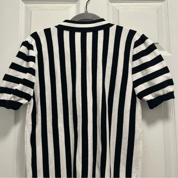 Collectif Lailie Striped 60's Cardigan Black White Buttons - 2X - EUC - Picture 9 of 12